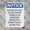Signmission Please Do Not Flush Paper Towels, 7 in W x Rectangle, Plastic OS-2PACK-NS-P-710-V-17382 - alternate 3